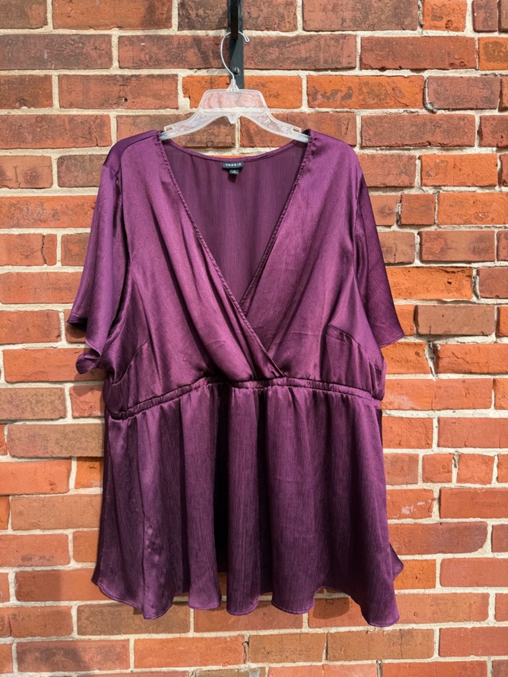 torrid Plum Ribbed V-Neck Blouse